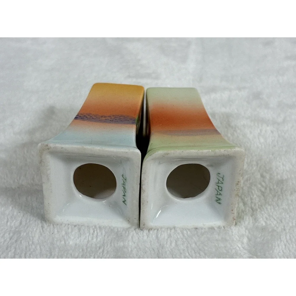 Vintage Hand Painted Japan Salt & Pepper Shakers Trees at Sunset Bnfts Charity